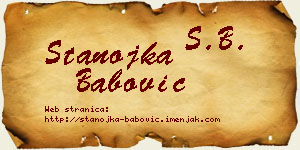 Stanojka Babović vizit kartica